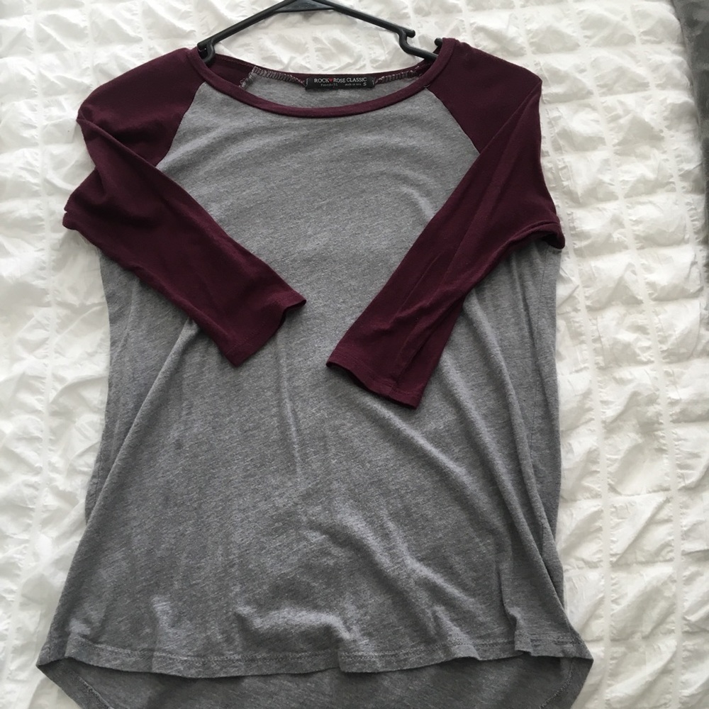 Grey & Burgundy Tee